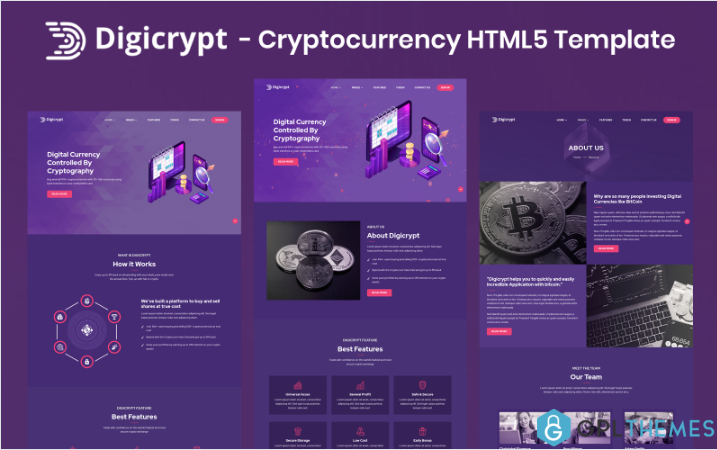 Digicrypt – Cryptocurrency HTML5 Template