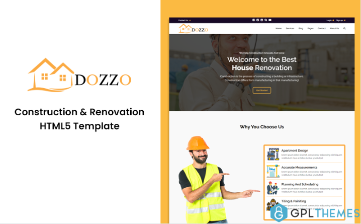 Dozzo – Construction and Renovation HTML Website template