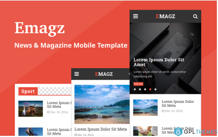 Emagz – News & Magazine Mobile Website Template