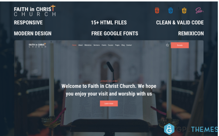 Faith in Christ Church – Free Modern Christian Church HTML Website Template