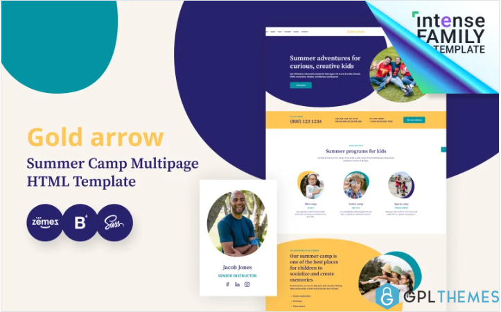 Gold Arrow – Summer Camp HTML5 Website Template