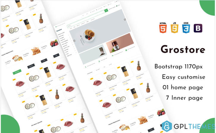 Grostore – Grocery & Organic Ecommerce Shop HTML5 Website Template