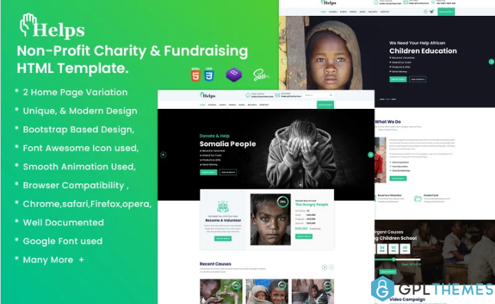 Help’s Non-Profit Charity and Fundraising HTML Template