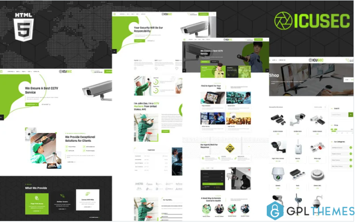 Icusec Camera Accessories Shop and Security Services Website Template