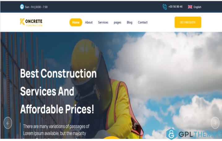 Koncrete – Construction & Building Elementor Template Kit