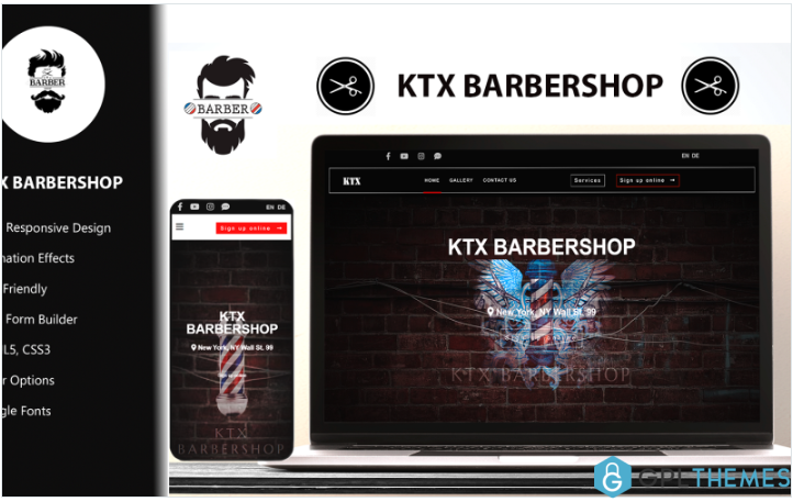 KTX Barbershop – Responsive HTML5 Template