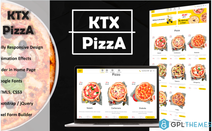 KTX Pizza – Responsive HTML5 Template for Pizza Delivery Service
