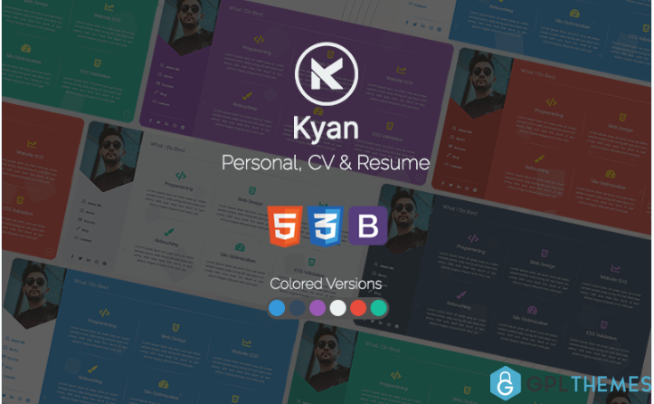 Kyan – Personal, CV and Resume Bootstrap HTML Website Template