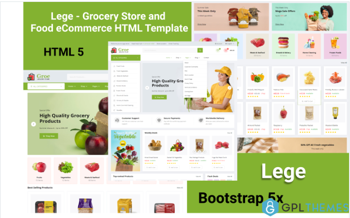 Lege – Grocery Store and Food eCommerce HTML Template