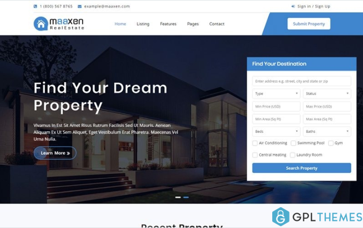 Maaxen – Real Estate Website Template