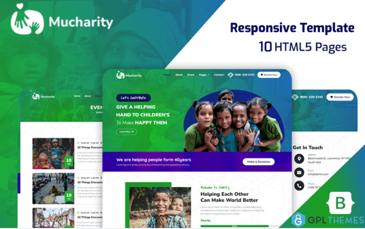 Mucharity – Nonprofit Fundraising/Ngo and Charity HTML5 Website Template