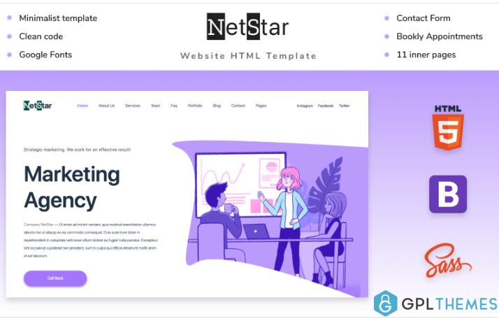 Net Star | Marketing Agency Website HTML5 Template