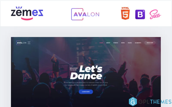 Avalon – Night Club Responsive Website Template