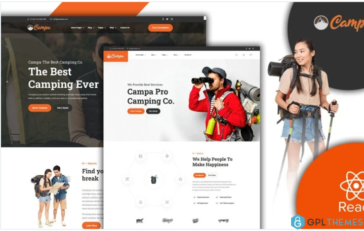 Campa Adventure Store And Hiking React JS Template