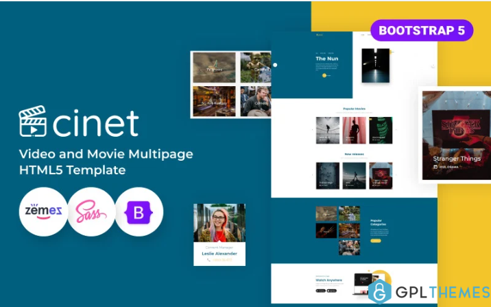 Cinet – Movie Streaming HTML5 Website Template