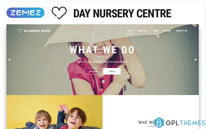 Day Nursery Centre – Kids Center Minimal HTML Bootstrap Website Template