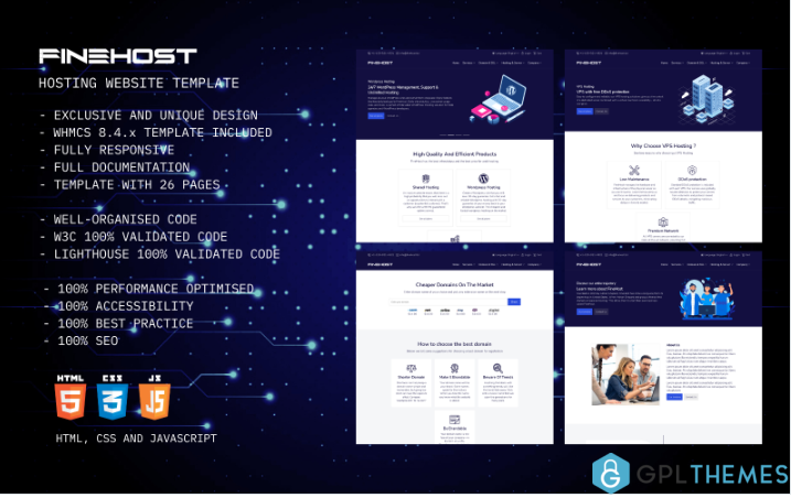 FineHost – HTML Hosting Website Template & WHMCS Template