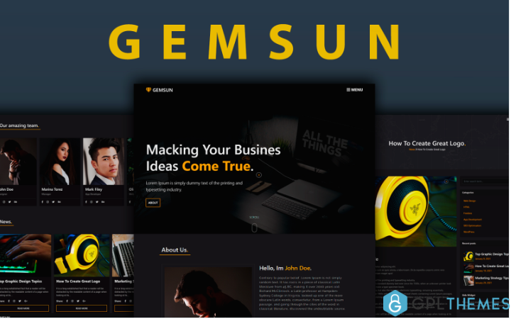 Gemsun – Creative Portfolio HTML Template