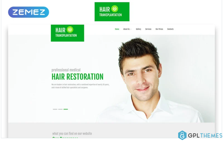Hair Transplantation – Medical Clinic Clean Responsive HTML5 Website Template