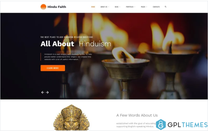Hindu Faith – Hinduism Multipage Modern HTML Website Template