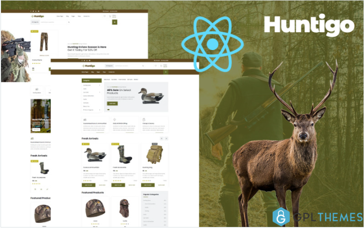 Huntigo – Hunting and Ammunition React Website Template