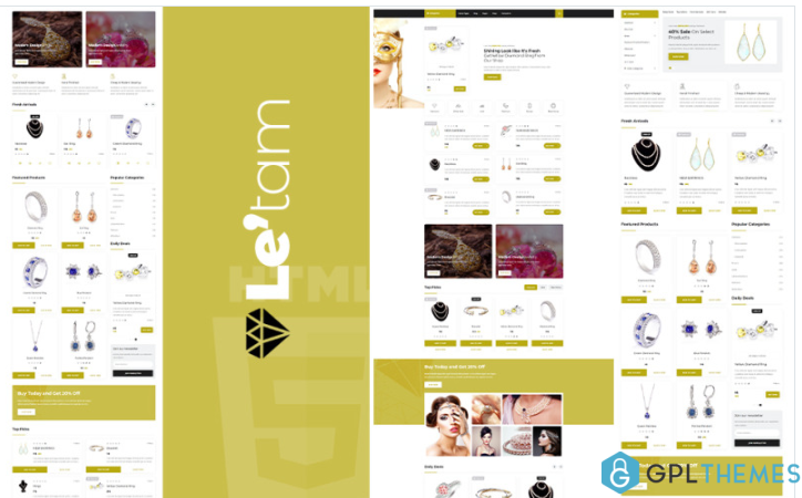 Le’tam | Jewelry Shop HTML5 Website Template