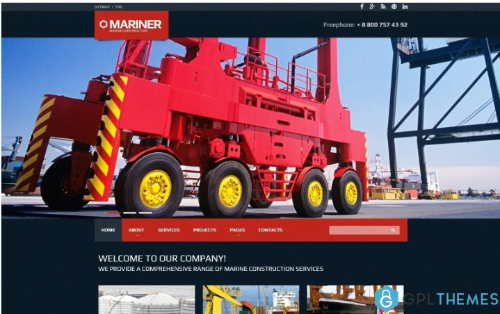 Mariner – Construction Company Clean Responsive HTML Website Template