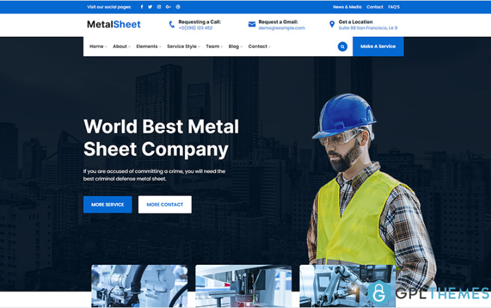 Metalsheet – Metal Sheet Responsive Website Template