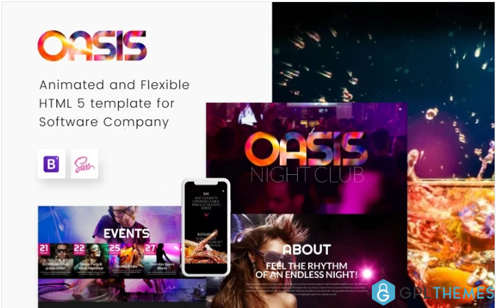 OASIS – Night Club Responsive Website Template