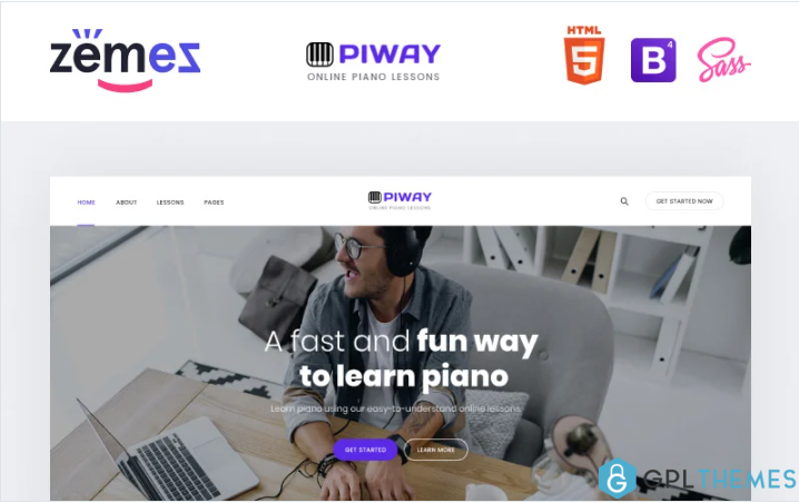 PIWAY – Music School Multipage Clean HTML Website Template