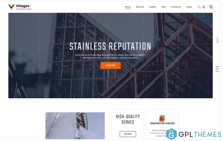 Vitagex – Construction Company Multipage Modern HTML Website Template
