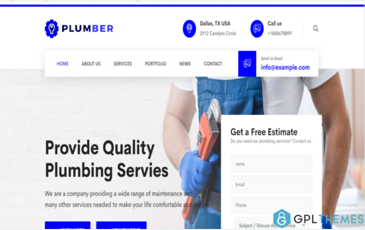 Plumbing – Plumber and Repair Services Maintenance HTML Template