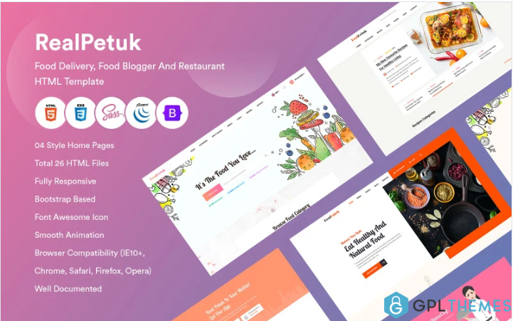 Realpetuk – Food Delivery, Food Blogger and Restaurant HTML Template