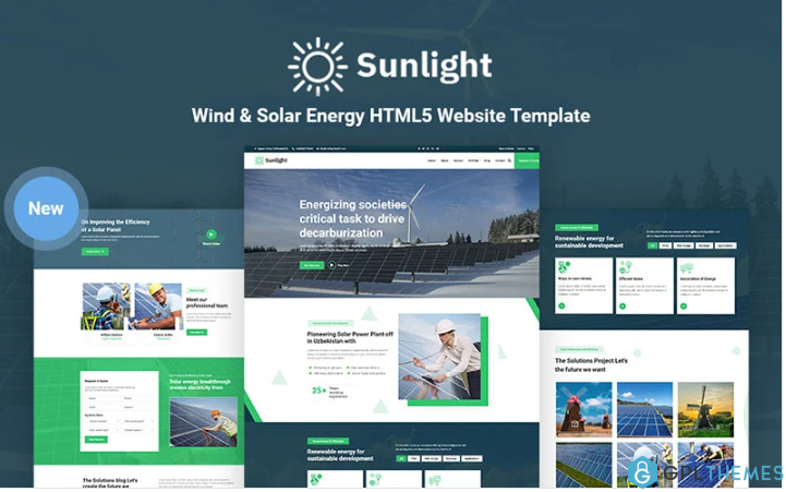 Sunlight – Wind and Solar Energy HTML5 Responsive Website Template