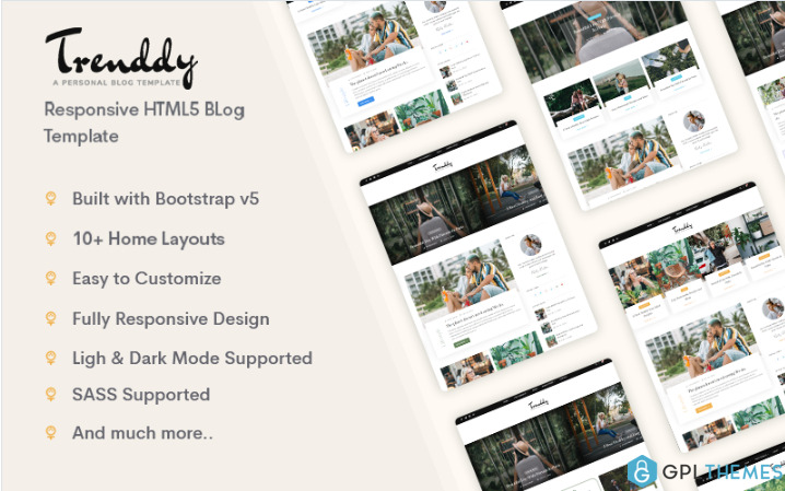 Trenddy – HTML5 Blog Website template