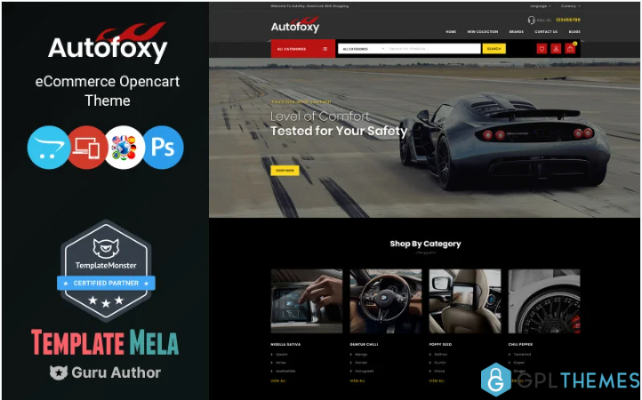 Autofoxy – Auto Spare Parts Shop OpenCart Template