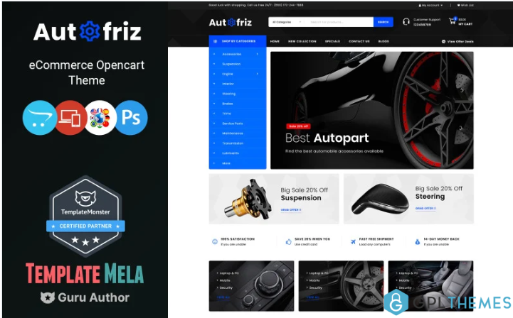 Autofriz – Auto Parts Store OpenCart Template
