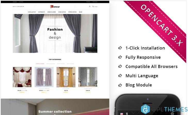 Boncur – The Curtain Shop Responsive OpenCart Template