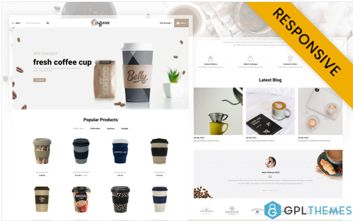 Caffeine – Coffee Store OpenCart Template