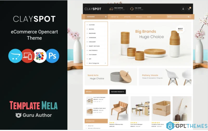 Clayspot – Home Decor Store OpenCart Template