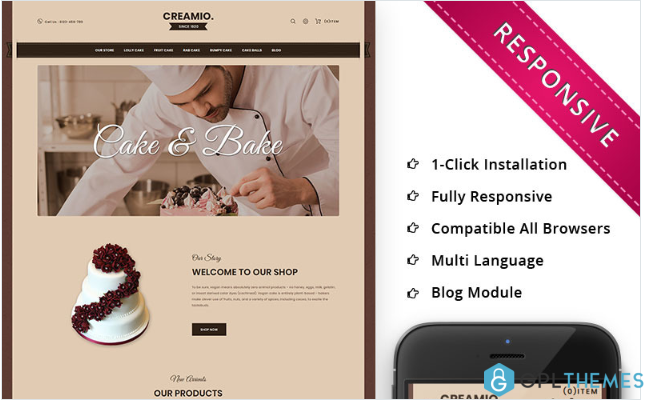 Creamio Cake Shop Responsive OpenCart Template