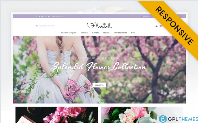 Florich – Wedding Flowers Store OpenCart Template
