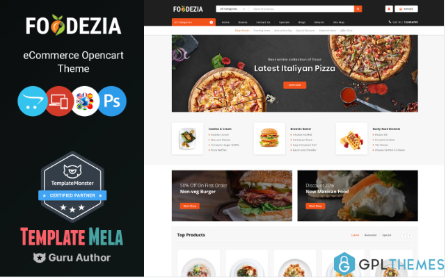 Foodezia – Restaurant Store OpenCart Template