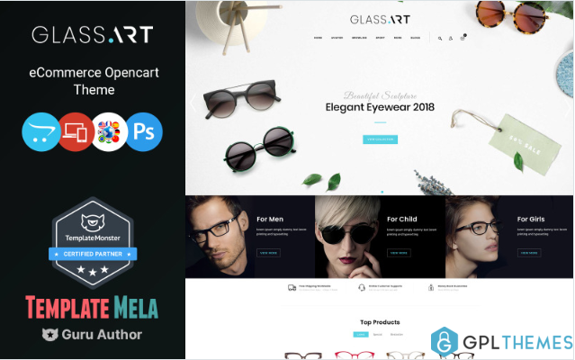 GlassArt – Sunglass Store OpenCart Template
