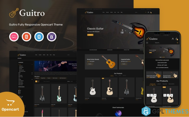 Guitro – Music OpenCart Template