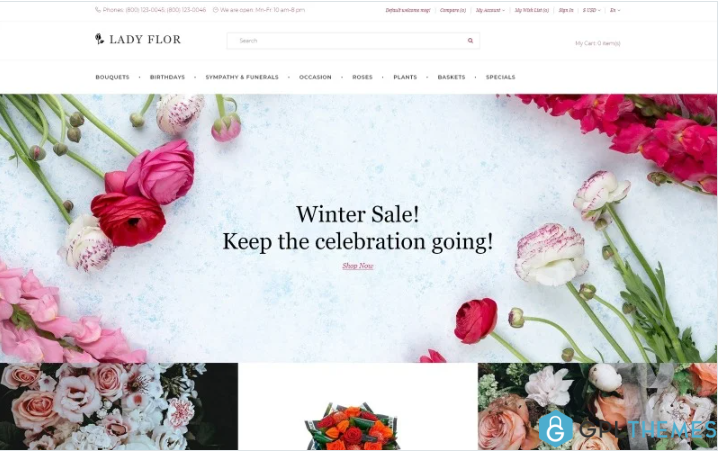 Lady Flor – Flower Shop Multipage Creative OpenCart Template