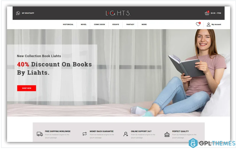 Lights – Book Store OpenCart Template