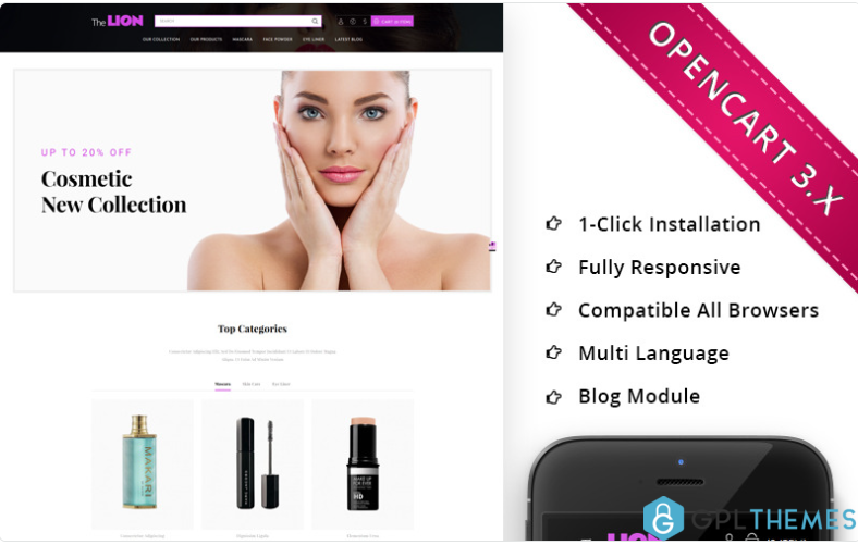 Lion Cosmetic – Beauty Store Responsive OpenCart Template