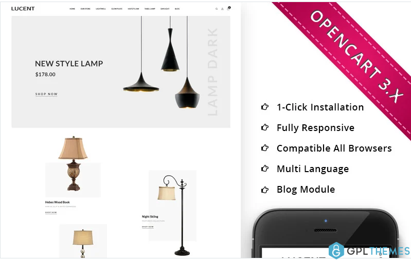 Lucent Light Store Responsive Store OpenCart Template