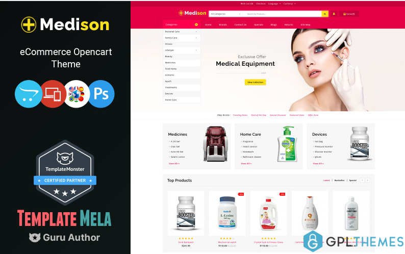 Short description: Medistar is an advanced OpenCart 3 theme with fully customizable features and suitable for e-commerce websites of any purpose. Medistar OpenCart Template is specially designed for drug, medical, flower and health care stores. It is also multipurpose theme which can be used for any kind of online store. Medistar is 100% Responsive which means that no matter the device, your website will scale beautifully to suit each device each time. Also multi-lingual & multi-currency support for your customers from other countries.